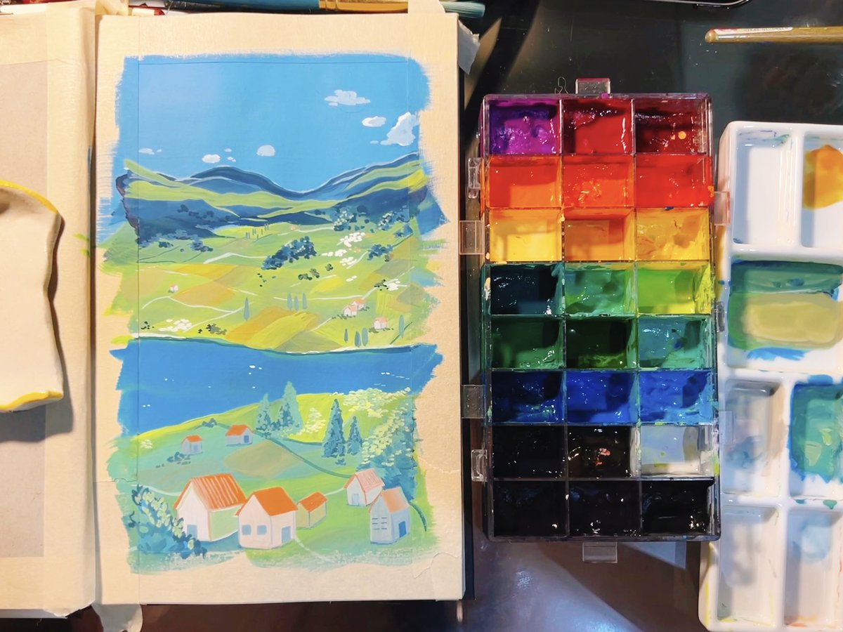 titsay's tweet photo. playing with gouache https://t.co/R3Hf78ifvC