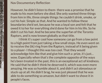 CHPSLibrary's tweet photo. #HDSBeSuperFan 
We watched Superfan: The Nav Bhatia Story. Our students took time to reflect about Nav's story and then wrote about their thoughts. We continue to be Superfans of The Superfan! 2/2
@superfan_nav @ChpsMilton #studentvoice @HDSBEquity https://t.co/Hi30Jv3V9W
