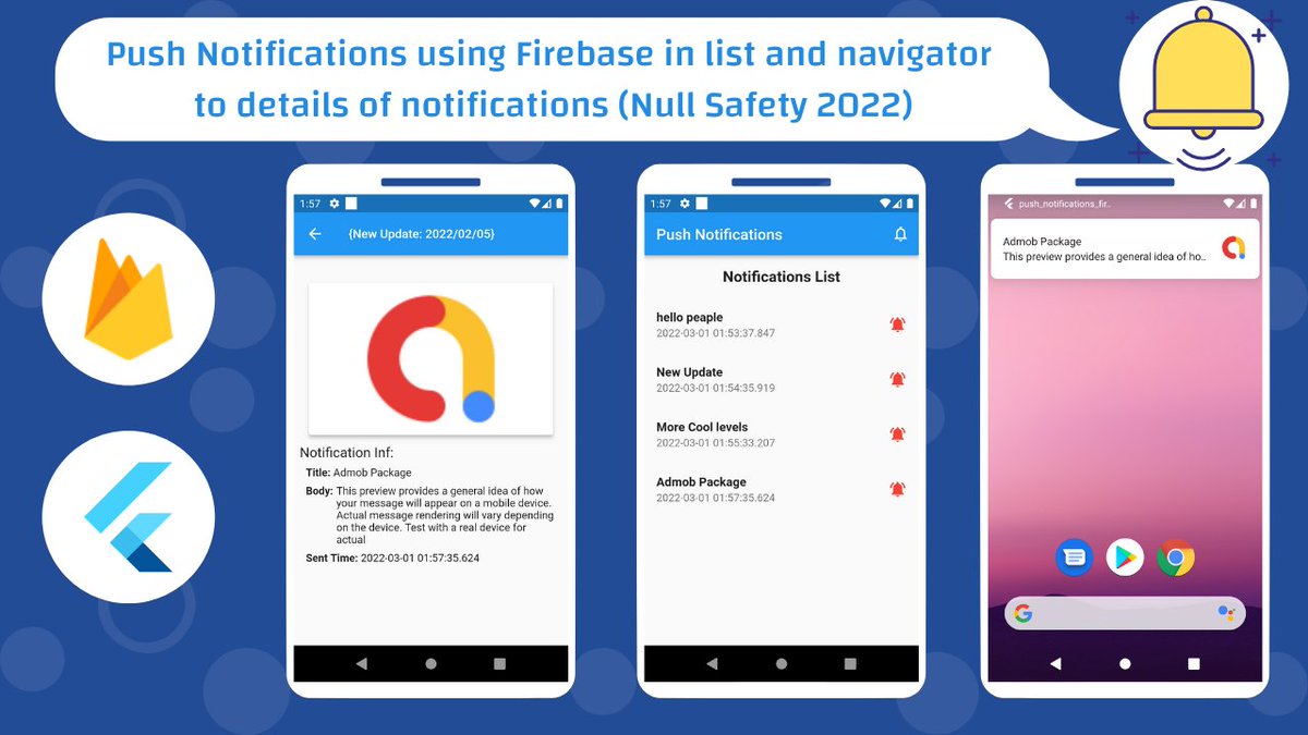 Push Notifications using Firebase in list and navigator to details of notifications (Null Safety 2022)

Link of video:
https://t.co/sdHuMQQ6YT https://t.co/Auy3hPAcbq