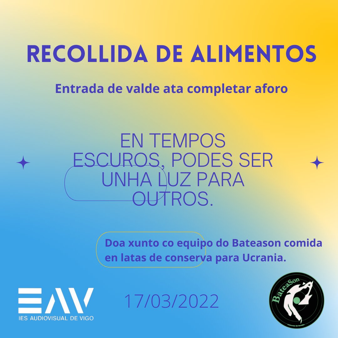 Recollida de alimentos no Bateason! 17/03/2022