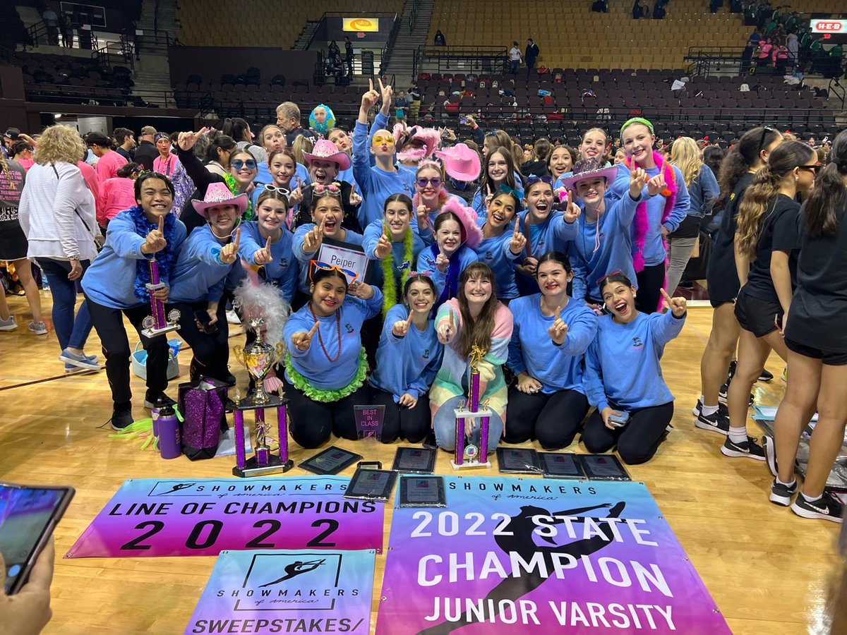 PHS_DanceTeams's tweet photo. The Legends Dance Team finished out their contest season at Texas State University, participating in Showmakers of America's State Contest. After three beautiful performances, the Legends walked away with the title of State Champions for the JV division!!! https://t.co/MMkdqg8Q7f