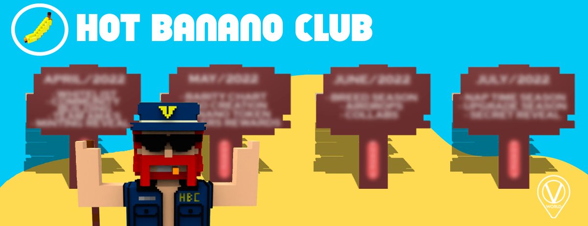Hot Banano Club🍌you don't want to miss this one. Come and join our journey to Banano Island. Get ready to witness the history of how the next level NFTs should be made. 

Coming next April 2022!😎

Mr Banano 

#VNFT #VeChain #VeFam #nftart $VET #NFTCollection #nft #NFTCommunity