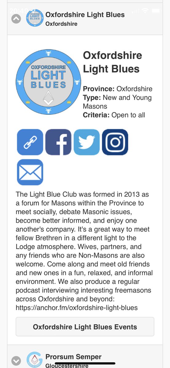 Happy to have added <a href="/OxfordLightBlue/">Oxfordshire Light Blues</a> to the New &amp; Young Masons Clubs list in the app. 
Do you know of any more that I’m missing?