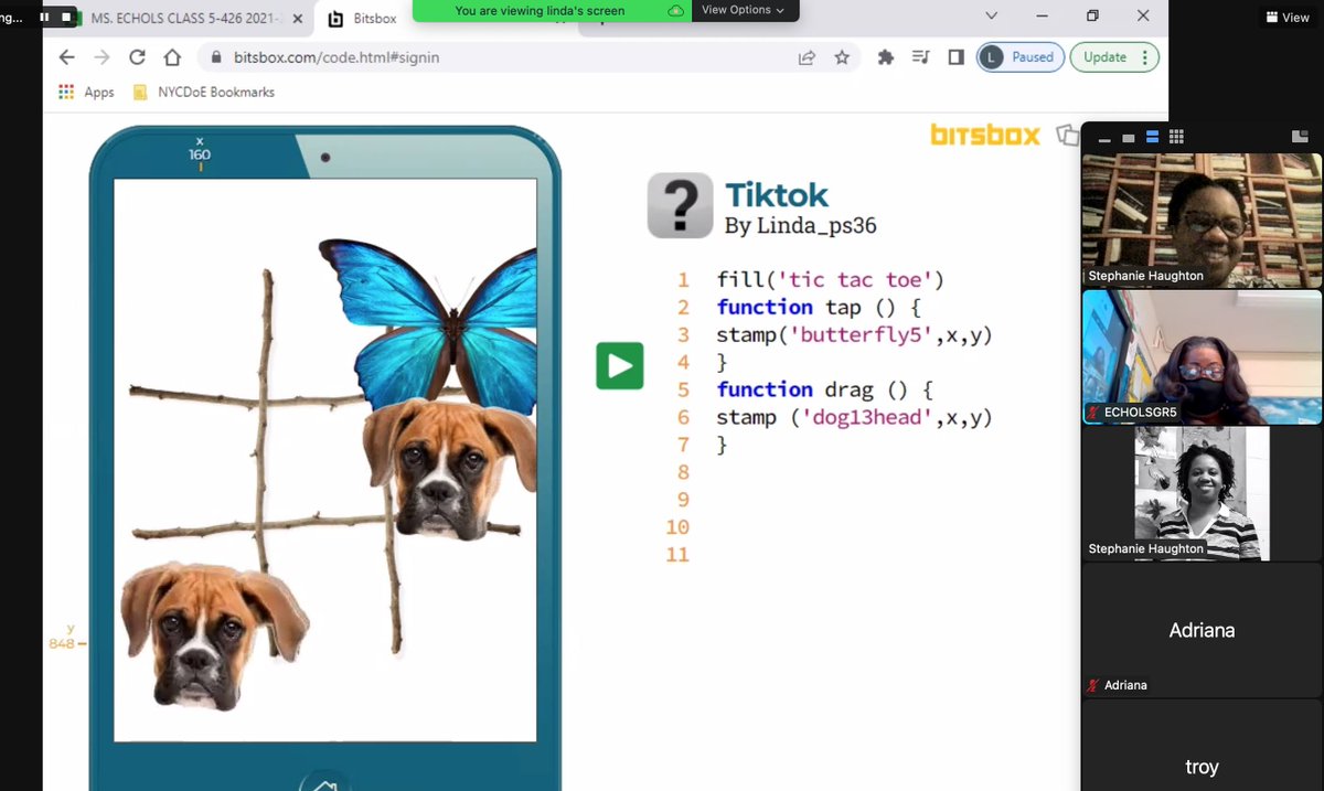 Splendid time spent with our P.S.36 class, funded by @verizon! Today our brilliant codesters created a Tic Tac Toe app on @Bitsboxkids!  

#STEM #EducationForAll #DigitalInclusion #Verizon #DigitalEquity #BridgingtheDigitalDivide #CSForSocialJustice #stemkidsnyc