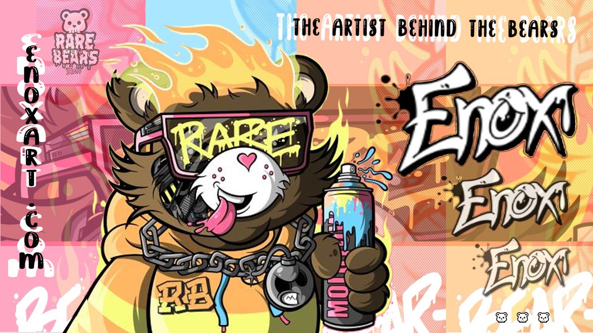 Melbauts30's tweet photo. This is my bearfam-art created today March 7th. Inspired by the creator of these rare bears. I hope you like this creation made as a symbol of gratitude for Enox. @BearsRare @EnoxArt https://t.co/gPbSlYLnvE