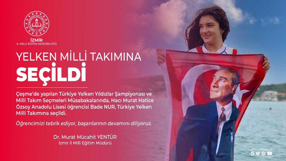 izmir_ilmem's tweet photo. Çeşme Hacı Murat-Hatice Özsoy Anadolu Lisesi öğrencimiz Bade Nur'u tebrik eder, başarılarının devamını dileriz.

@tcmeb @MucahitYentur https://t.co/IefxCkvZ3s