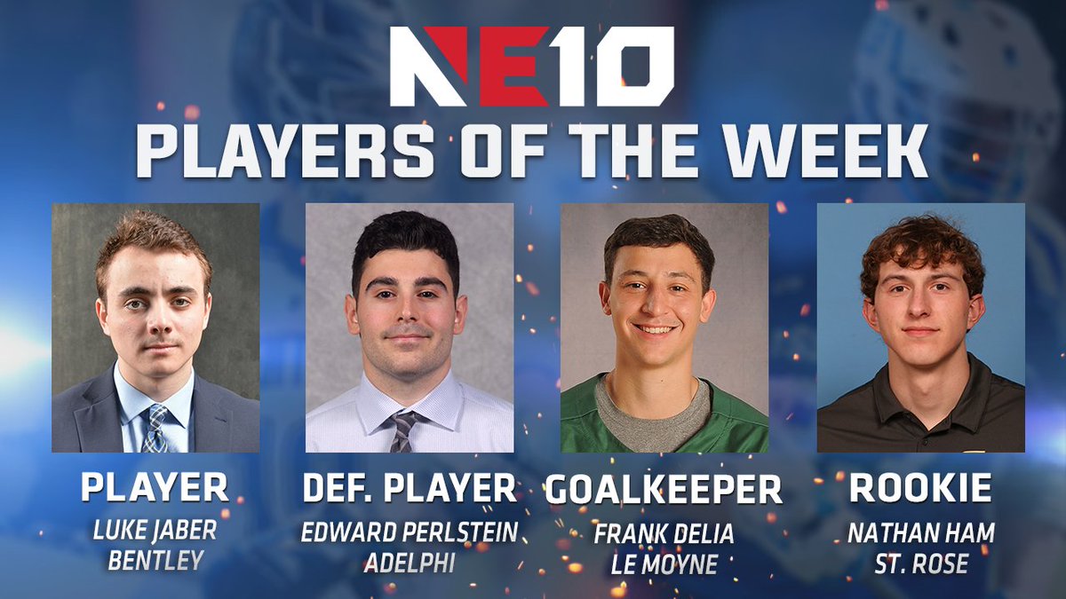 𝐌𝐄𝐍'𝐒 𝐋𝐀𝐂𝐑𝐎𝐒𝐒𝐄 𝐑𝐄𝐏𝐎𝐑𝐓 - 𝐖𝐄𝐄𝐊 𝟑

Award winners from four different schools this week: <a href="/BentleyMLax/">BentleyMLax</a>, <a href="/AdelphiMLax/">Adelphi Men's Lacrosse</a>, <a href="/LeMoyneMLax/">Le Moyne College Men's Lacrosse</a> &amp; <a href="/SaintRoseMLax/">Saint Rose Men’s Lacrosse</a>!

🔗:bit.ly/3HPr662

#NE10EMBRACE