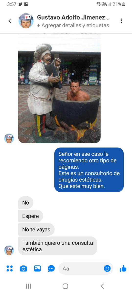 Mensajes de no creer... Les comparto para que se rían conmigo

Eso si, puntos por el manejo del photoshop 😂😂😂

Y por la autoestima 💯

Les cuento si va a la consulta 🙃