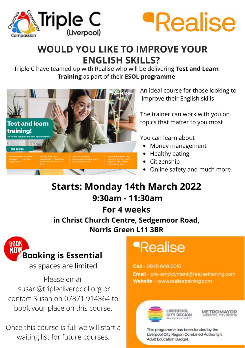 TripleCLiverpool (@triple_c_lpool) on Twitter photo Please share with anyone you know that might be interested in enrolling on this course.
<a href="/CobaltHousing/">Cobalt Housing</a> <a href="/NGCAlliance/">Norris Green Community Alliance</a> <a href="/RealiseLE/">Realise</a> Please share with anyone you know that might be interested in enrolling on this course.
<a href="/CobaltHousing/">Cobalt Housing</a> <a href="/NGCAlliance/">Norris Green Community Alliance</a> <a href="/RealiseLE/">Realise</a>