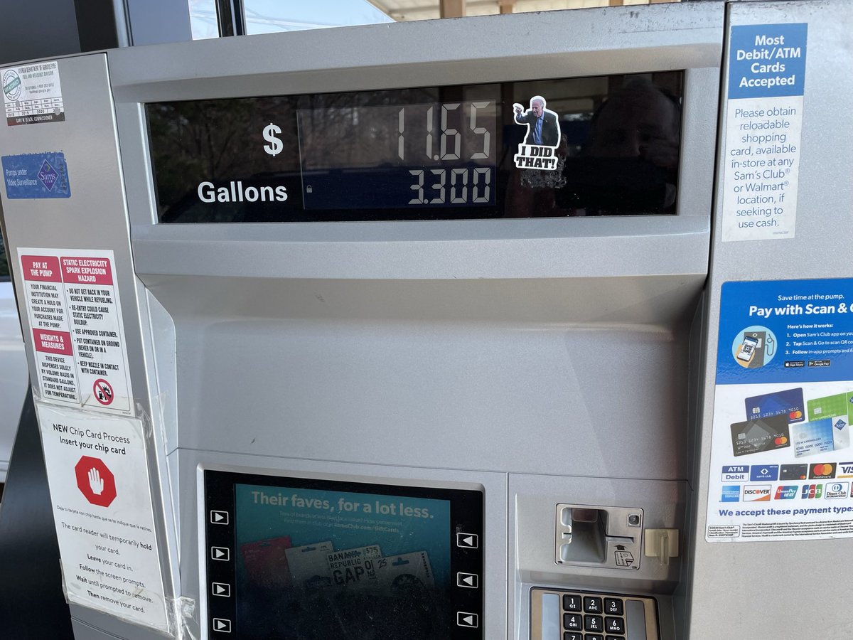 Long line at the gas station...couldn't figure out why everyone was laughing when it was their time to get gas. My time came to get gas and it was my turn to see what was on the pump.