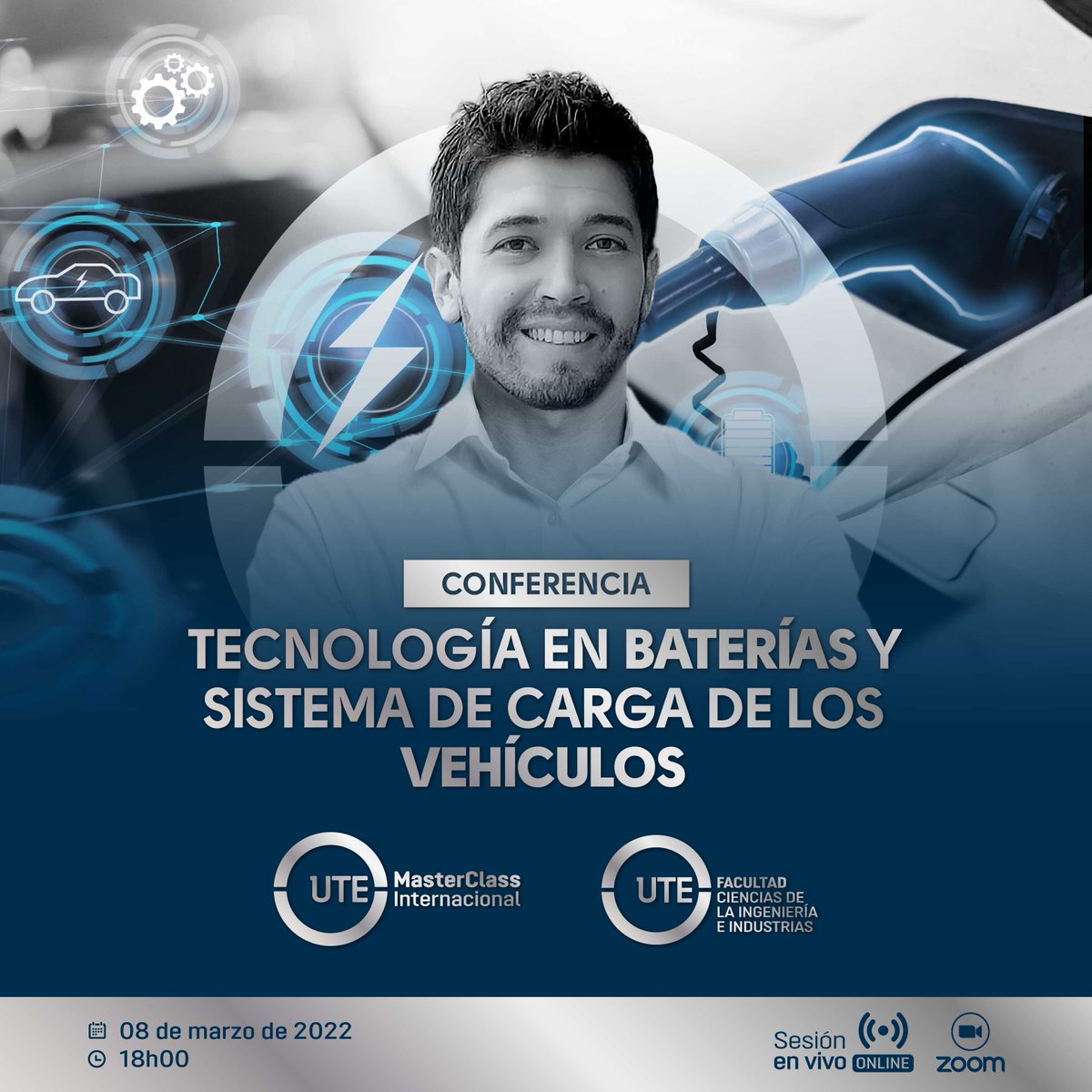 UTEoficial's tweet photo. ⚪Master Class | Aprende sobre nuevas tecnologías en baterías de vehículos y sus diferentes sistemas de carga en esta conferencia gratuita.
🎥 https://t.co/50VRHPUFxr
📌Martes 08 de marzo 🕞18h00
▶️¡Te esperamos!
#UTEduca #MasterClassInternacional https://t.co/0SM0t9e7bI