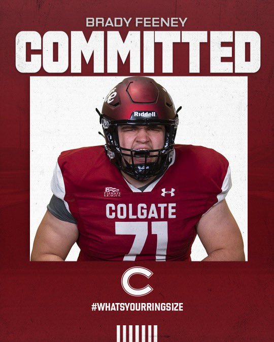 brady_feeney's tweet image. Committed!! Go ‘Gate!!
@ColgateFB @colgateuniv