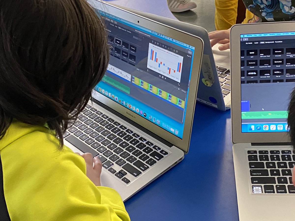 Loriholford's tweet photo. Students are curating their learning artifacts in iMovie WITH voiceover. Standby for examples later in the week ! @EdgemontCBE #grade5rocks #learningconferences #WeAreCBE @CbeArea1 https://t.co/1f1dtGJUw1