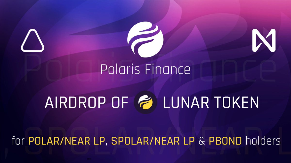 PolarisFinance_'s tweet image. Update is coming to #polarisfinance.  Meet $LUNAR our 2nd algorithmic stablecoin pegged to the price of 1 $LUNA via seigniorage on @auroraisnear. We are bringing high yields to #lunatics. Check our thread how to get involved 👇👇