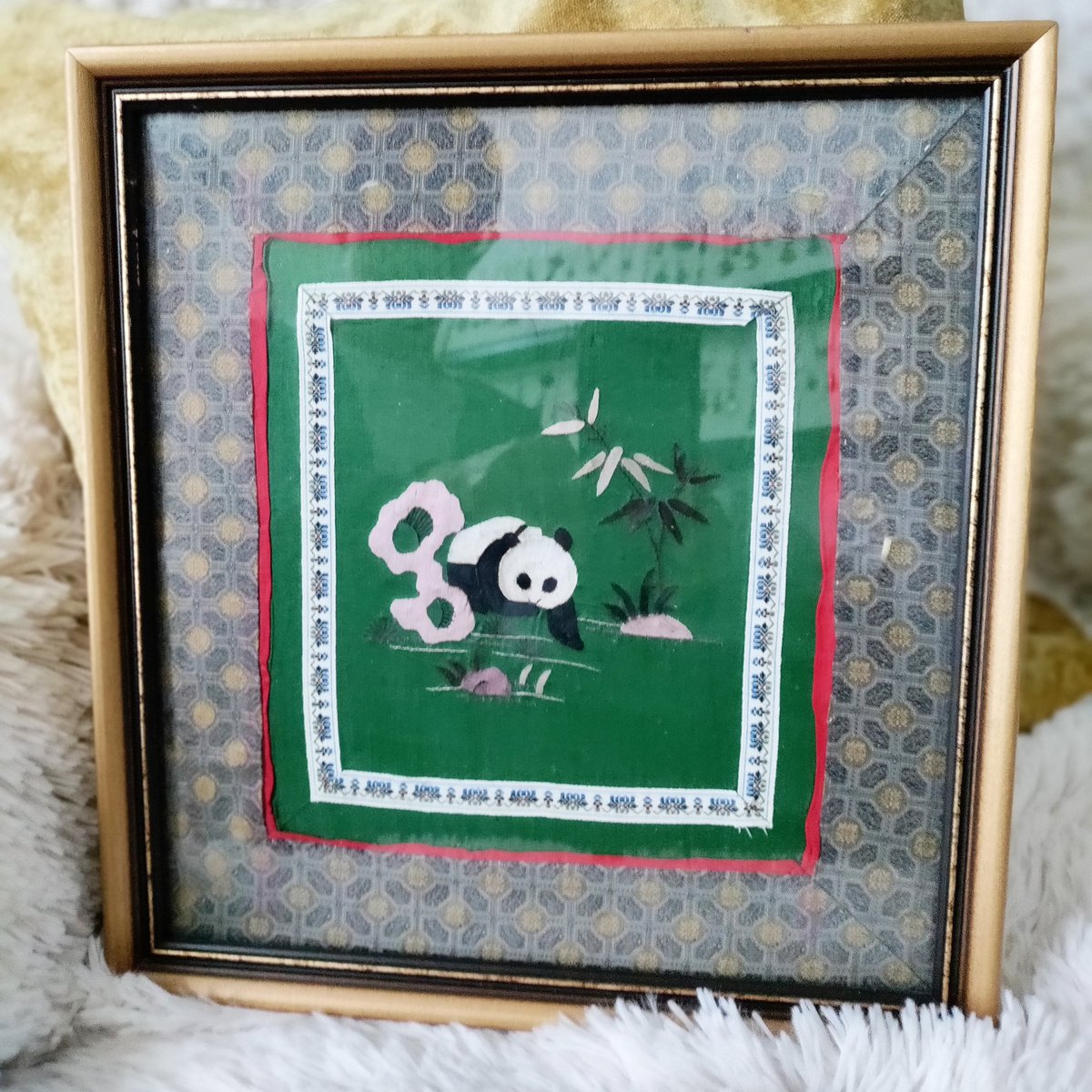 Pick this up and save 25% Off ! Adorable Vintage Panda Silk  Embroidery Picture 
More unique Vintage treasures on @chicdevintage1.Etsy.com

#silkembroidery #sale #homedecorating #blueandwhitechina #chinoiseriechicstyle #vintagewallart #vintagedecor #vintagefinds 
#onlineshop