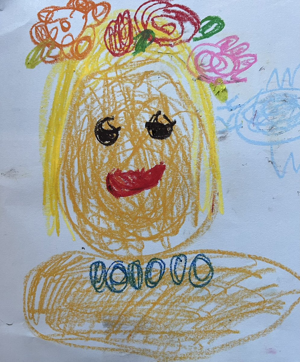 She wanted to celebrate the <a href="/FlowerGirlsNFT/">The Flower Girls 🌸</a> partnership with Dolphin Entertainment (I told her it meant more “merch” and stuff) and she drew her own little flower girls! 😆