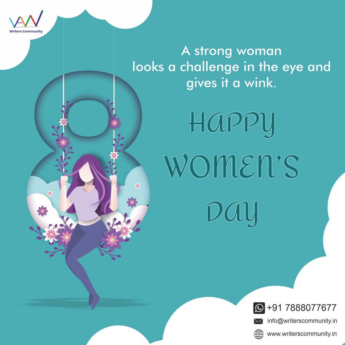 Happy Women's Day to all Women! A strong woman looks a challenge in the eye and gives it a wink. #womendays #womanday #womanauthor #womanwriter #writers