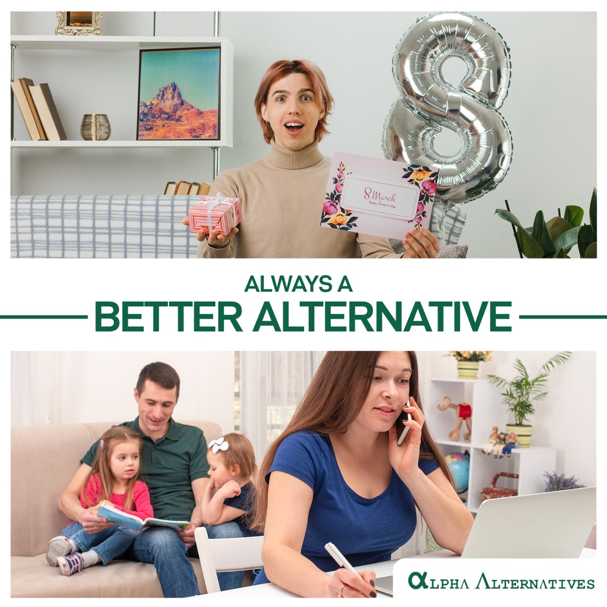 ReimagineAlpha's tweet photo. Celebrating her today? Here’s a
#BetterAlternative ..celebrate her every day!
#WomensDay #WomensDay2022 https://t.co/h4OQcwU5MJ