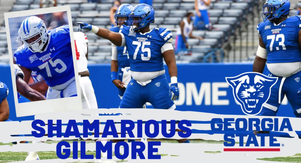 DraftDiamonds's tweet photo. Shamarious Gilmore, OG, Georgia State | 2022 NFL Draft Prospect Zoom Interview https://t.co/3x7D24W8R8 #NFL #NFLDraftNews https://t.co/j6M7XgTzIO