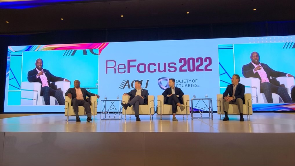 Enjoyed participating in a panel discussion at #ReFocus2022 with President of USAA Brandon Carter, Founder of <a href="/bestow_inc/">Bestow</a> Melbourne O'Banion, and <a href="/RGAxCEO/">Dennis Barnes</a> Dennis Barnes discussing insurtech, future marketing models, and consumer financial education!