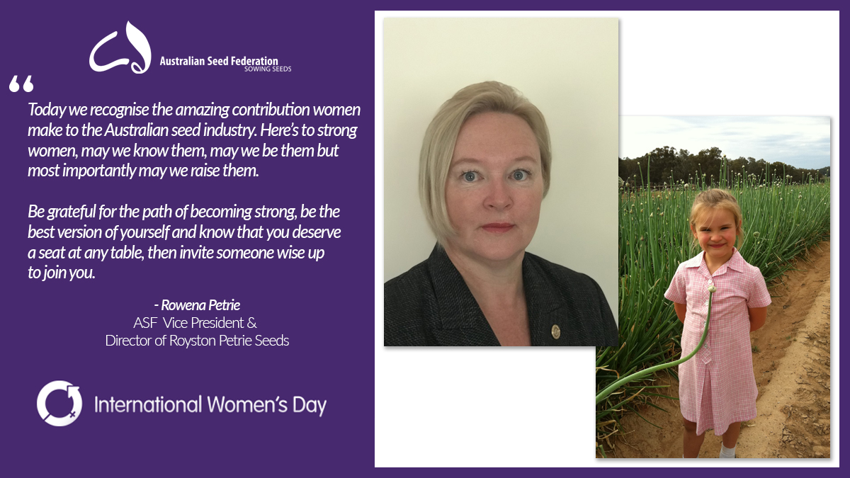 AusSeedFed's tweet photo. The ASF celebrates the incredible women in the seed industry, today and every day, recognising their passion, leadership and valuable contribution to the industry. #IWD2022 #InternationalWomensDay2022 https://t.co/fcaVZ4XsjI