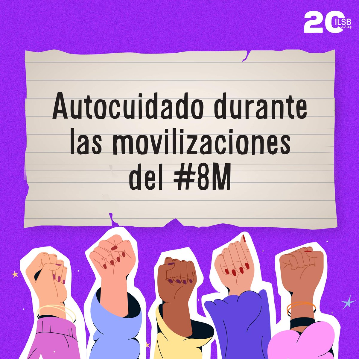 ilsb_ac's tweet photo. Si mañana acudes a las movilizaciones en tu localidad por el #8Marzo2022 💜, te compartimos unas recomendaciones para el autocuidado.🤜✨🤛

#LoVamosATirar 💥 #8M #NiUnaMenos https://t.co/37v9ULVUih