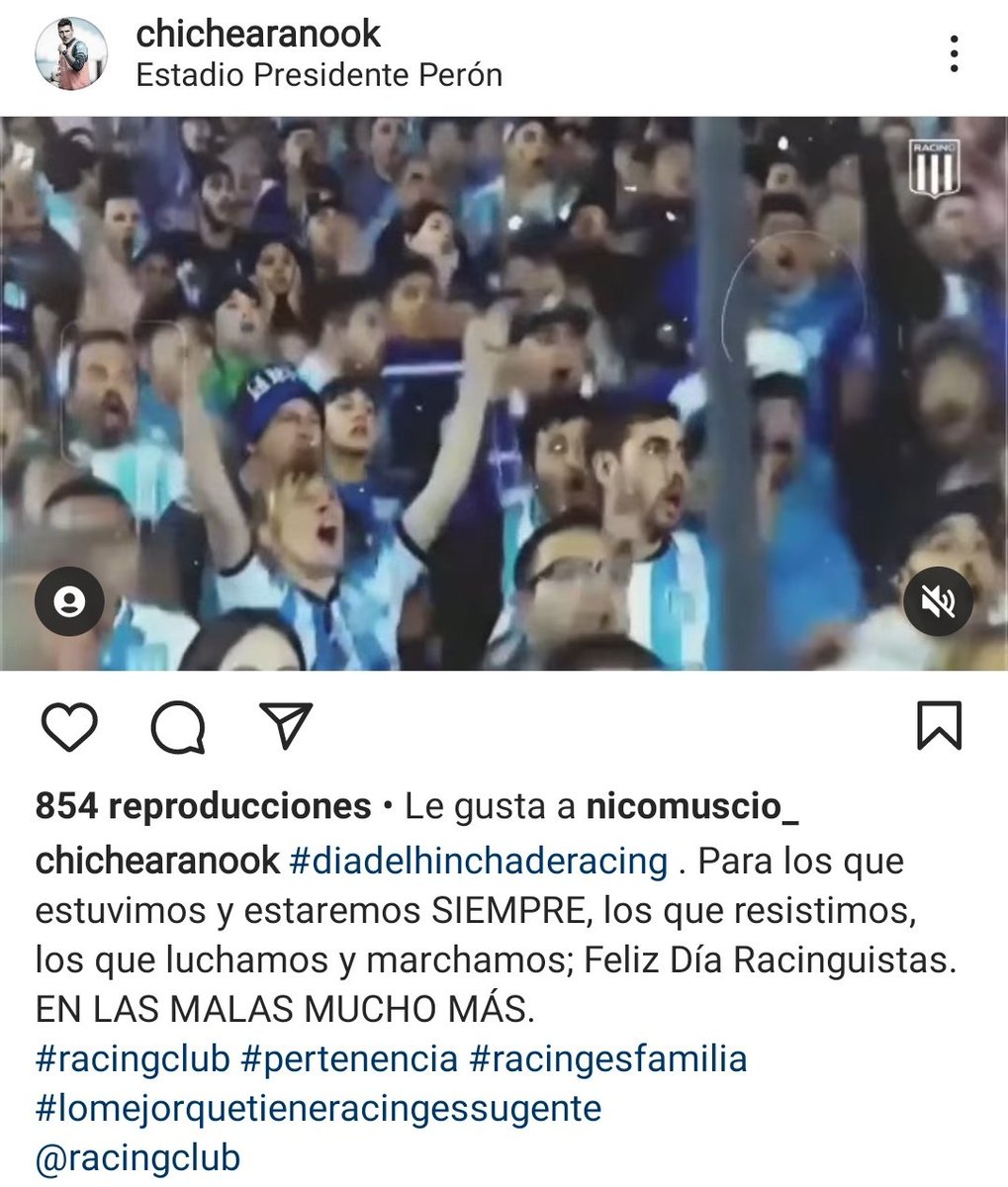 Locura_academia's tweet photo. El "Pato" #Fillol, "Pepe" #Chatruc, "Chiche" #Arano y el "Turco" #García también mandaron sus saludos por el #DíaDelHinchaDeRACING. 👏🏼👏🏼👏🏼 https://t.co/PFvB4zz916