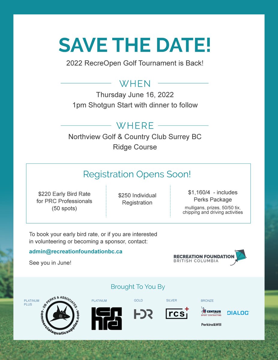 RecFoundBC's tweet image. #SaveTheDate RecreOpen Golf Tournament is back June 16! Take advantage of the early registration rate.