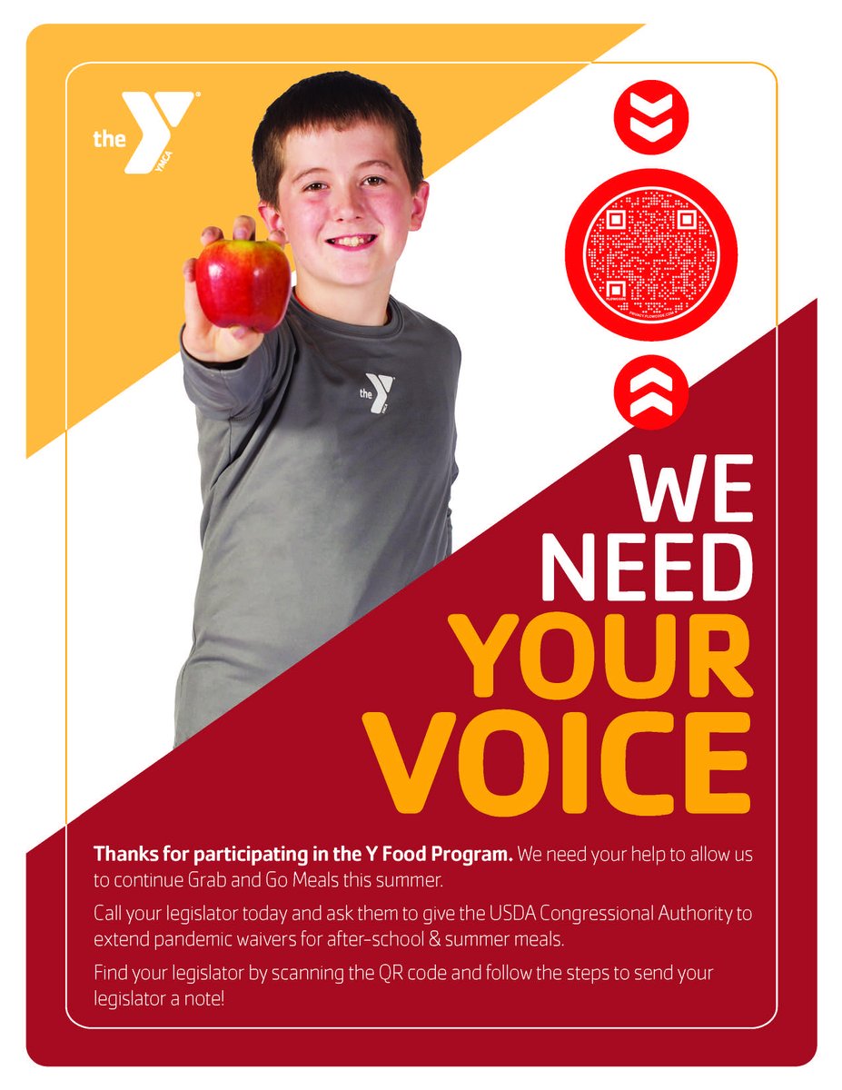 Urge Congress TODAY to extend authority to the @USDA to continue pandemic waivers. Millions of children will lose access to summer meals without your help. #TheYFeedsKids #YAdvocate #summermeals @NoKidHungry @MomsRising @FRAC @YMCAadvocacy