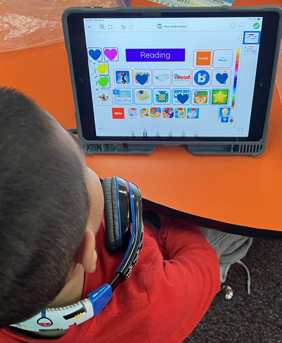 Student choice board in Tippit’s Kinder Class. <a href="/PeaseMustangs/">Pease Elementary</a> <a href="/ECISDblendED/">Ector County ISD Blended Learning</a> #GrowWithUs