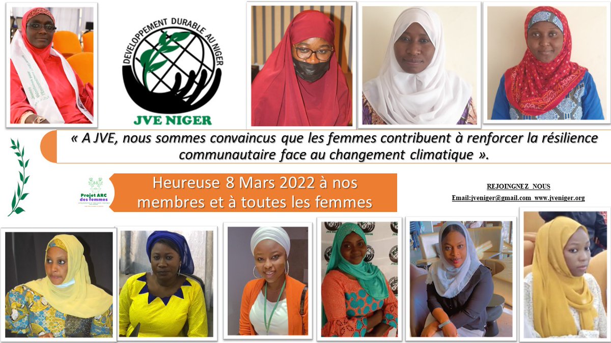 Nous celebrons la #journée internationale de la #femme en reconnaissant l'engagement de l'ensemble de nos dynamiques dames qui œuvrent au quotidien pour un monde durable,  un #Niger plus #vert . Merci #Mesdames
#womensday2022 
#climat 
#environnement 
#JVE 
#WomensDay2022