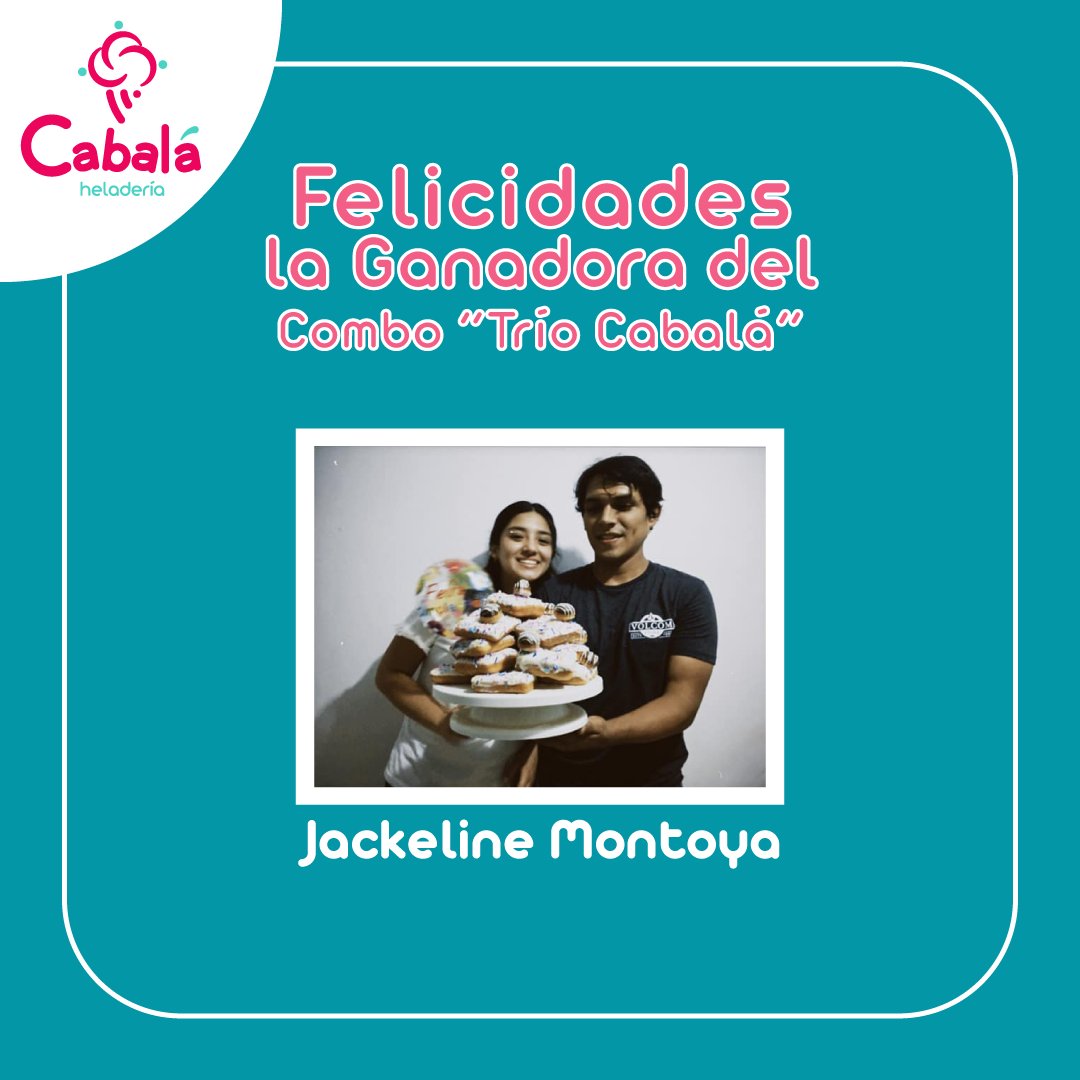CabalaHeladeria's tweet photo. Felicidades a la ganadora del combo "Trío Cabalá"
Visitarnos en Av. El Retablo 1165 - Comas.
#heladoartesanal  #delicioso #perú #comas #limanorte #cabalá #amigos #verano 
#famila #seacabaronlasvacaciones #icecream https://t.co/yorSp9I1Uj