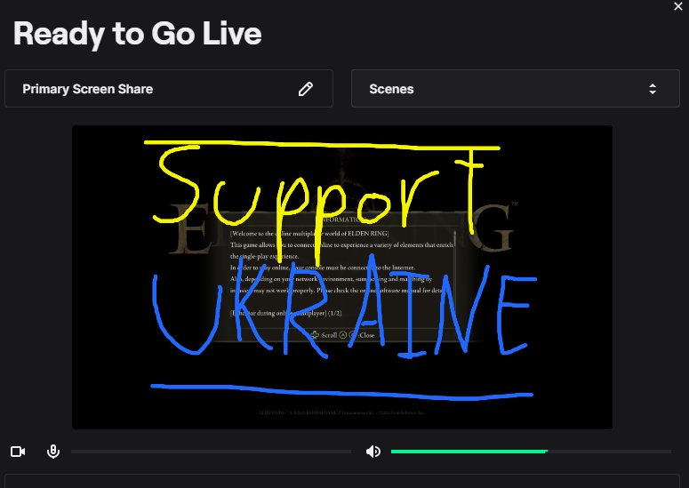 mr_anton_k's tweet photo. 🇺🇦🇷🇺Stream to raise awareness to 
#RussianUkrainianWar 
👀👉https://t.co/UClfKjPfBA

#StopWar YESTERDAY
@KremlinRussia_E @KremlinRussia  Madness

⚡️DONATE for UKRAINE if you can⚡️

🦝Follow in Twitch if you care🦝

@Ukraine #ELDENRING @ELDENRING https://t.co/Jpx5p9EMsQ