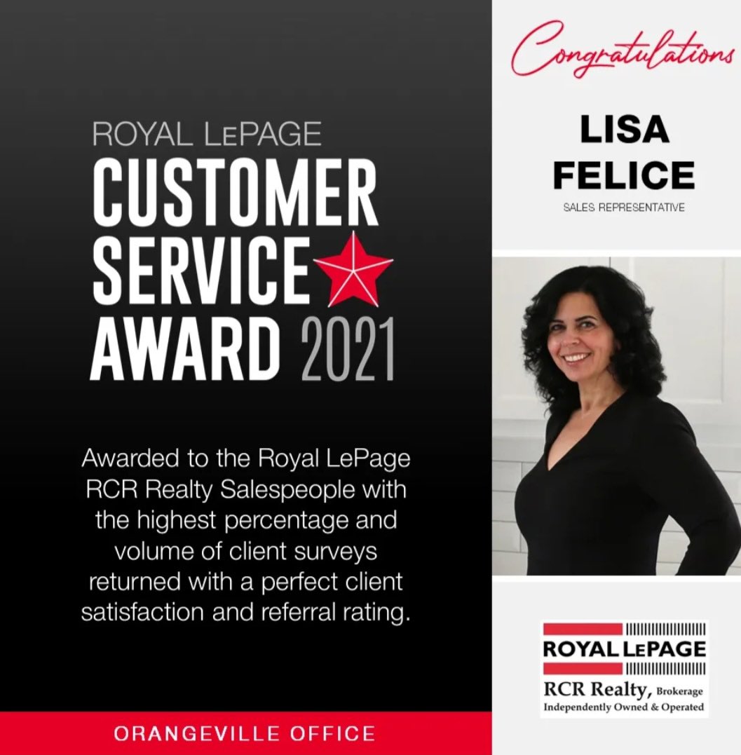 Lisa_Felice_RE's tweet photo. I am honoured to receive this award. Thank you to my amazing clients for filling out the survey and giving me such amazing feedback!
#workingwitharealtor #customerservice #royallepagecanada #clientcare #clientappreciation #orangevillerealestate #customerexperience #top3percent https://t.co/Z094q8bEs3