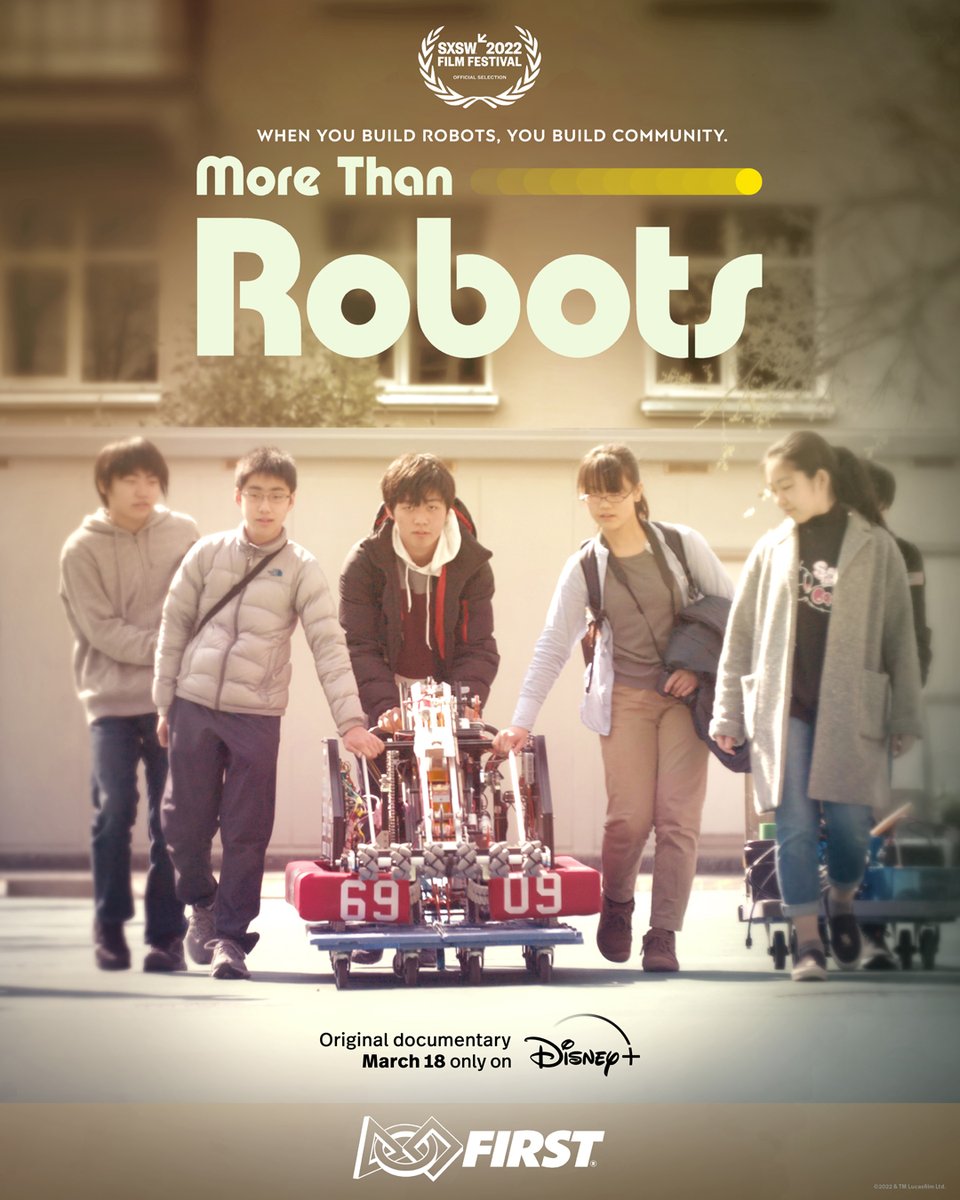 It’s #MoreThanRobots. It’s Community. ✌️❤️🤖

Less than 2 weeks until the original documentary, “More Than Robots,” is available to stream on @disneyplus! Save the date for March 18 and join us as we celebrate the teamwork, resilience &amp; innovation that build the FIRST community.