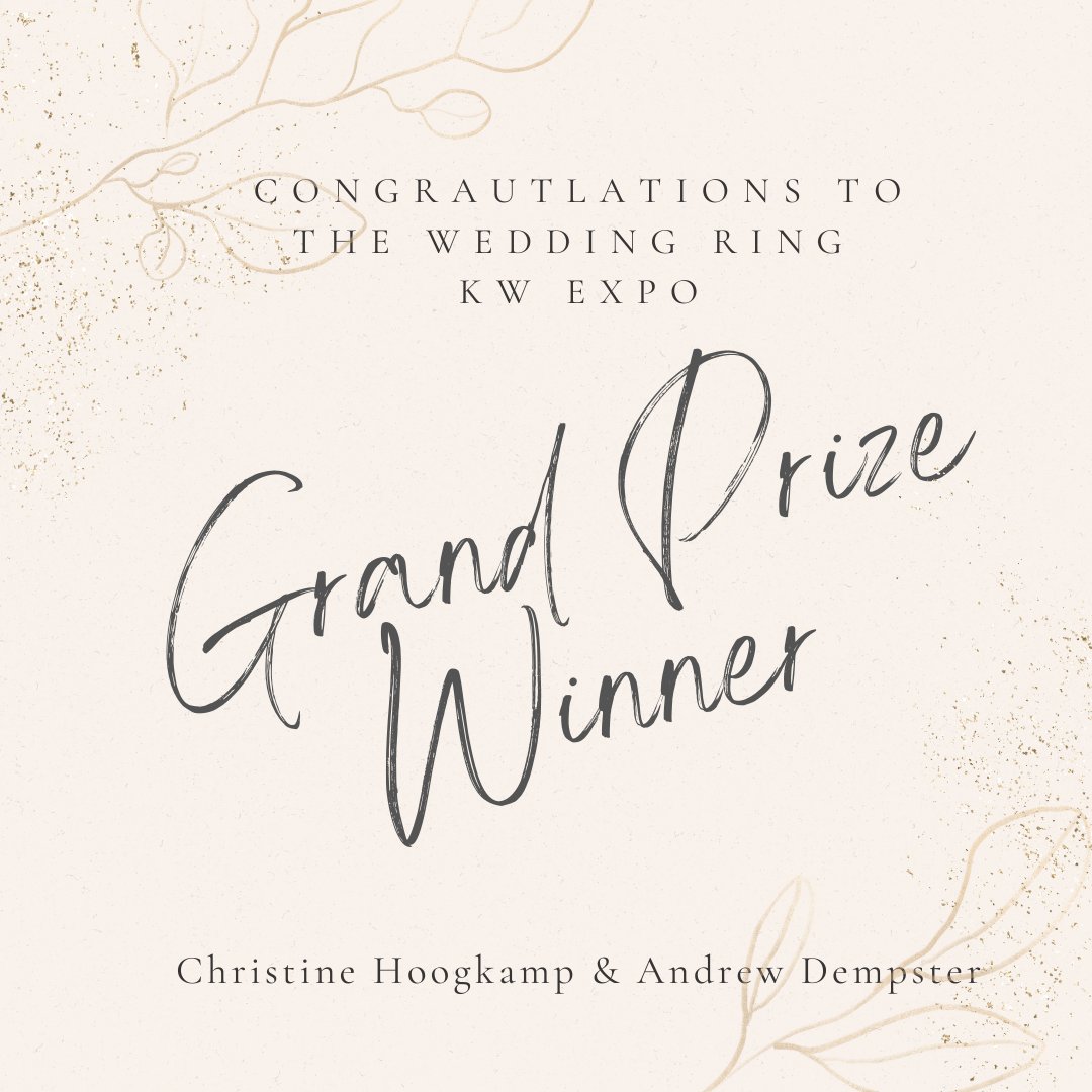 TheWeddingRing's tweet photo. Congratulations Christine Hoogkamp &amp; Andrew Dempster! They won the Grand Prize Wedding Essentials Package (valued at $7500) yesterday at The Wedding Ring's KW Expo . https://t.co/yFNnNBwRkY