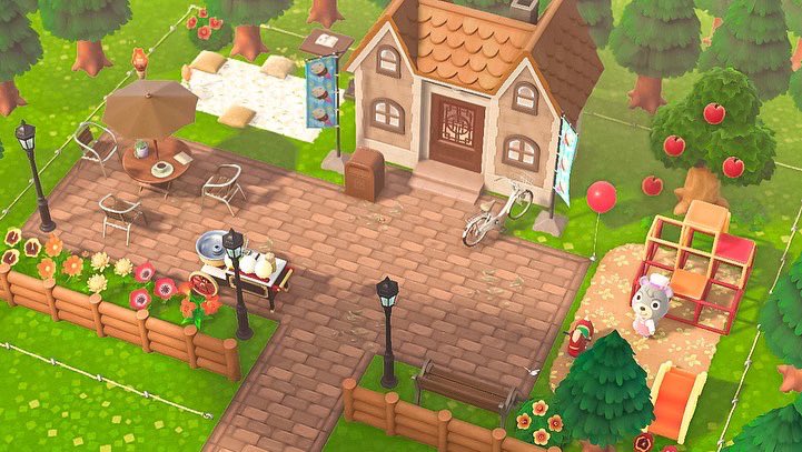 Ashland_ACNH's tweet photo. Olive’s Ice Cream Shop is now open! I had so much fun with this one, and I’ll definitely be dropping by often. Her ice cream is top notch! Check out more on my Instagram! (Handle in bio😊) #acnh #ACNHDesign #acnhinspo #AnimalCrossingNewHorizons https://t.co/Ao1nGMJl7c