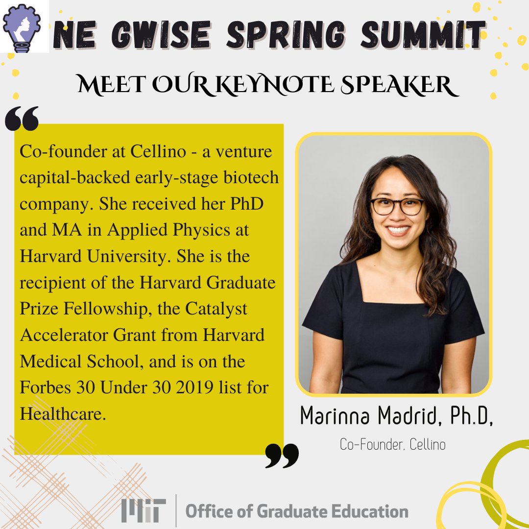 Meet our #SpringSummit2022 keynote speaker! <a href="/MadridMarinna/">Marinna Madrid</a> is a co-founder at <a href="/CellinoBio/">Cellino</a>, a venture capital-backed early-stage biotech company. Cellino is making personalized regenerative medicines economically viable at scale for the first time.