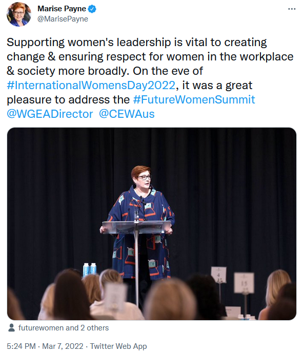 YaThinkN's tweet photo. "Supporting women's leadership is vital to creating change & ensuring respect for women in the workplace & society more broadly" Marise Payne
Actions speak louder than words and this Governments 'actions' have NOT ensured respect for women 🙄 https://t.co/SUeCmNonhb
