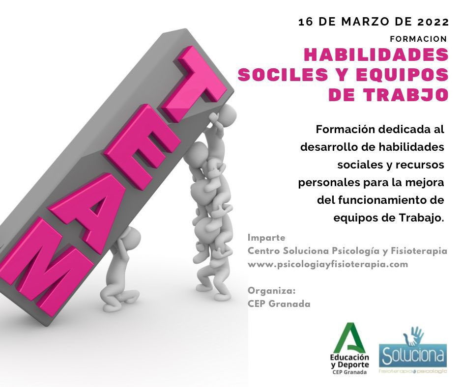 AlfonsoAvilaFP's tweet photo. Conferencia para profesorado de Secundaria y FP: HABILIDADES SOCIALES Y EQUIPOS DE TRABAJO apúntate en los códigos 221811GE215 (sesión mañana) o 221811GE216 (sesión tarde) #educación @educaand @cepgranada https://t.co/MnJ1xDnhwb
