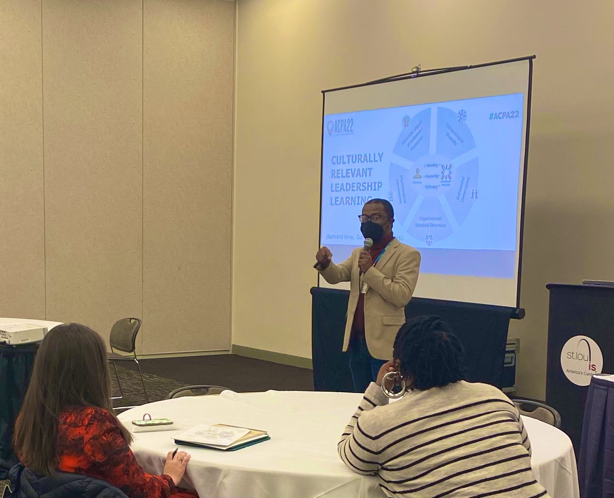 SallyRWatkins's tweet image. So thankful for my co-presenter, @CameronCarl! He makes talking Culturally Relevant Leadership Learning look so easy! I’ll be the presentation comic relief for you anytime! #ACPA22 #LifeNet #GoNoles #LeadEd #CRLL (glad @harrisjcarolyn shared her knowledge, too.) 💛