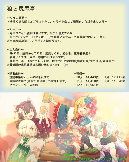 プリコネクランメンバー募集のtwitterイラスト検索結果