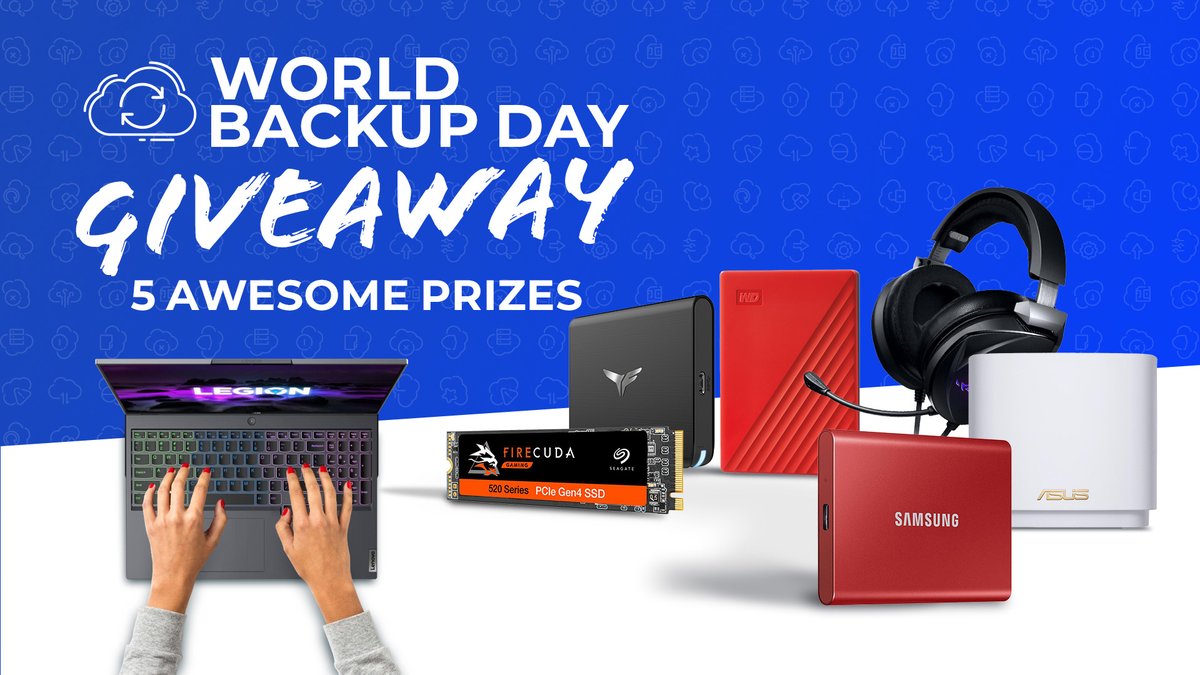NeweggCan's tweet photo. Celebrate #WorldBackUpDay with us this month! Explore 5 awesome prizes and their benefit🎁 

HOW TO ENTER:
1️⃣ RETWEET us
2️⃣ FOLLOW us
3️⃣ Visit this link: https://t.co/7RCvcJEihx
Special thanks to @ASUS_ROGNA @SamsungCanada @Seagate  @teamgroupinc  @wd_black https://t.co/t5A0uskKtf