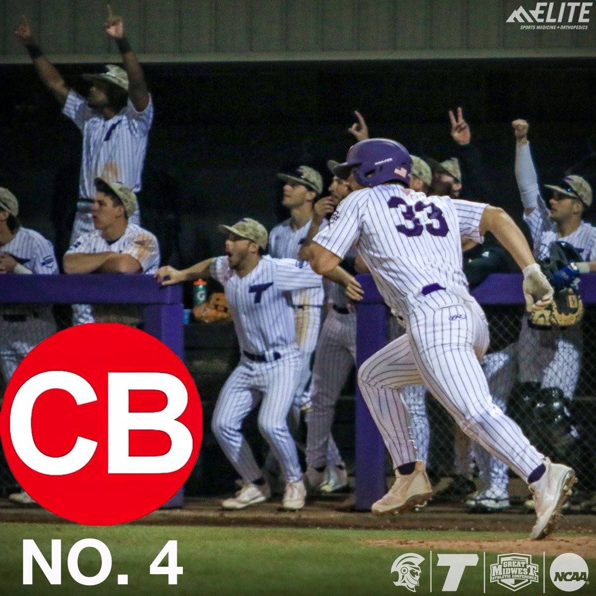 treveccasports's tweet photo. COLLEGIATE BASEBALL NEWSPAPER
@TreveccaBaseball is No. 4 in the latest @CBNewspaper poll.
@Trevecca opens the conference season Friday at Kentucky Wesleyan. 
The No. 4 ranking is the highest for the Trojans in the poll. 
#PurpleReigns https://t.co/OOK9BqfuMi