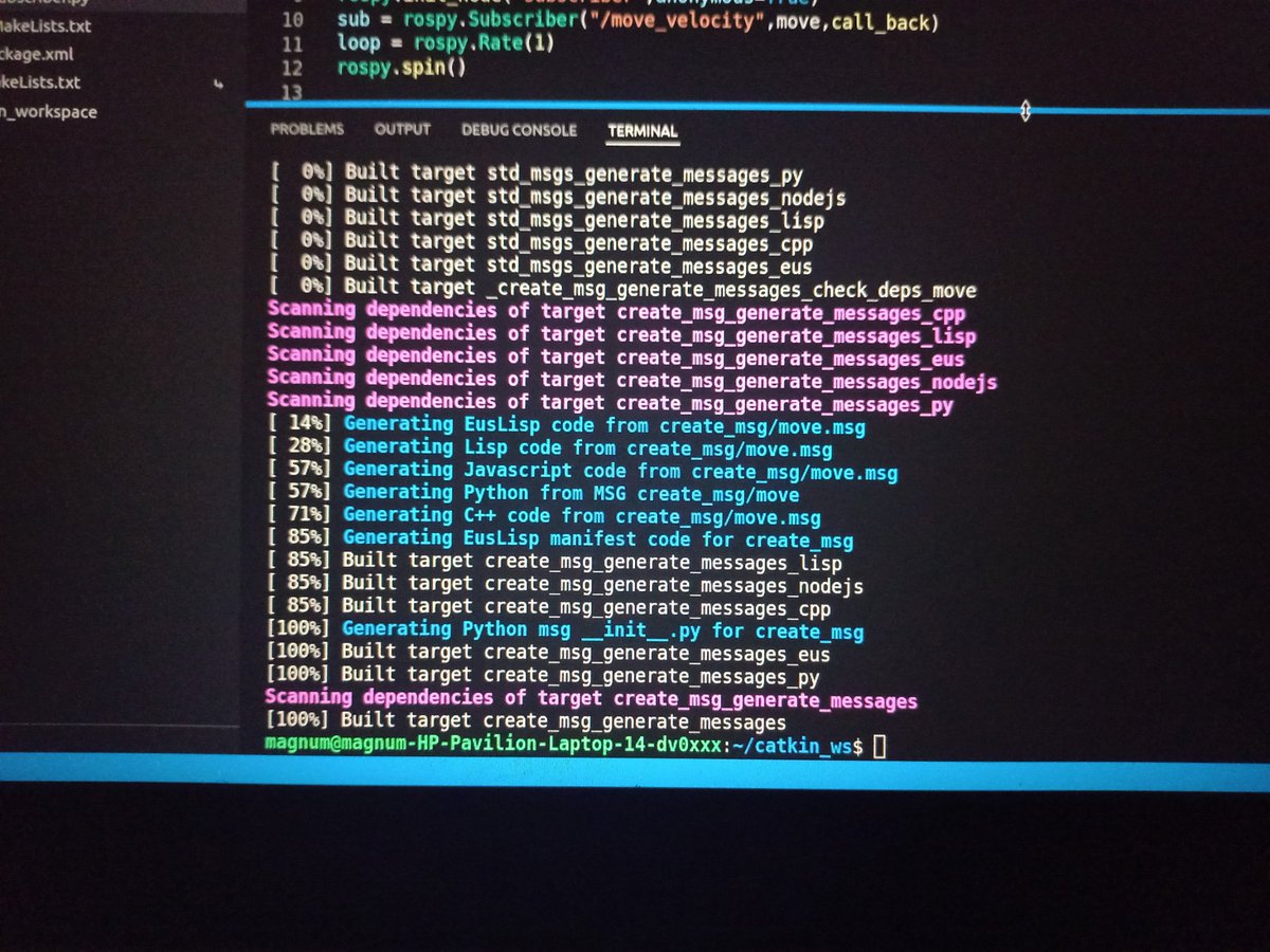 ___Mufasaa's tweet image. That joy when you create a custom message in ros and build your workspace and you get no error ...only ros developers can understand 🤣😅😅 #rosdeveloper #robotics #openrobotics