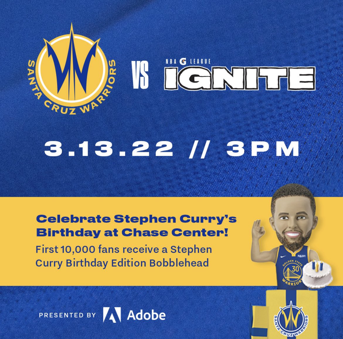 excelcamp's tweet image. ✅They Practice at @ultimatefieldhouse 
✅They Participated in @NBA All-Star Weekend
👀 them in person at Chase Center!

@nbagleagueignite on March 13 at 3pm vs @gleaguewarriors at @chase_center 

1st 10k fans receive a @stephencurry30 Birthday Bobblehead, presented by @adobe