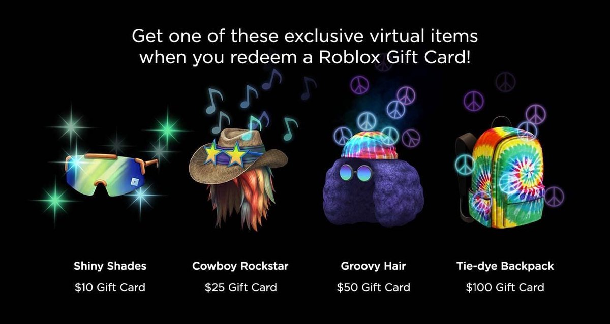 Bloxy News on X: Get one of these exclusive virtual items when you  purchase a Roblox Gift Card from @. These items all have particle  effects! ✨ Available for a limited time