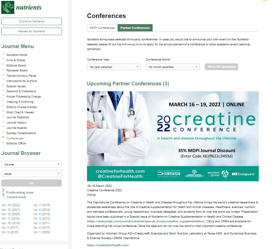 Creatine4Health's tweet photo. #CreatineConference
Thanks to the open access journal "Nutrients" and the platform "Nutraceutical Business Review" for promoting the @Creatine4Health .
🚨 @Nutrients_MDPI is an international, peer-reviewed open access advanced forum for publishing studies related to Nutrition. https://t.co/WjlbZymjKB