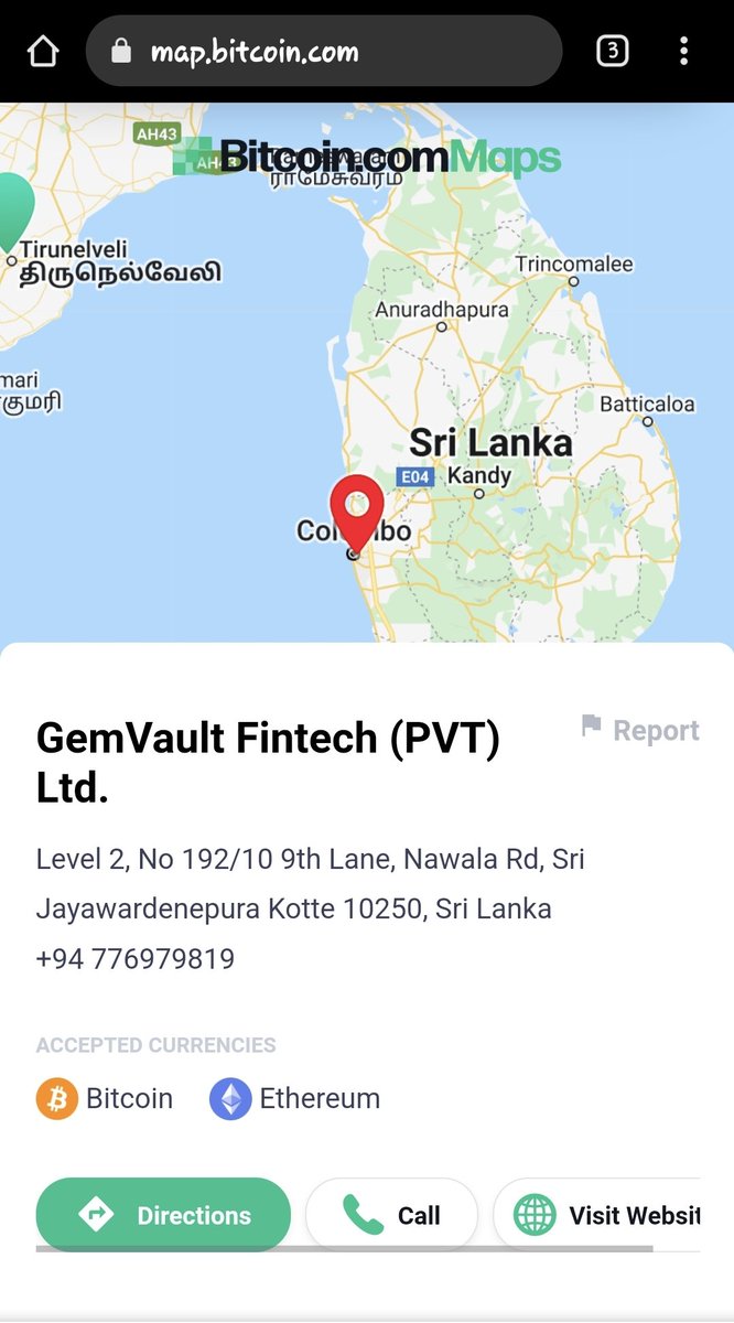 GemVaultCoin's tweet photo. 1st #SriLanka company to be listed on https://t.co/1Ag4oT2ZlY maps for officially accepting #cryptocurrency.

#Bitcoin #Etherum #USDT https://t.co/v2J9UFvIT9
