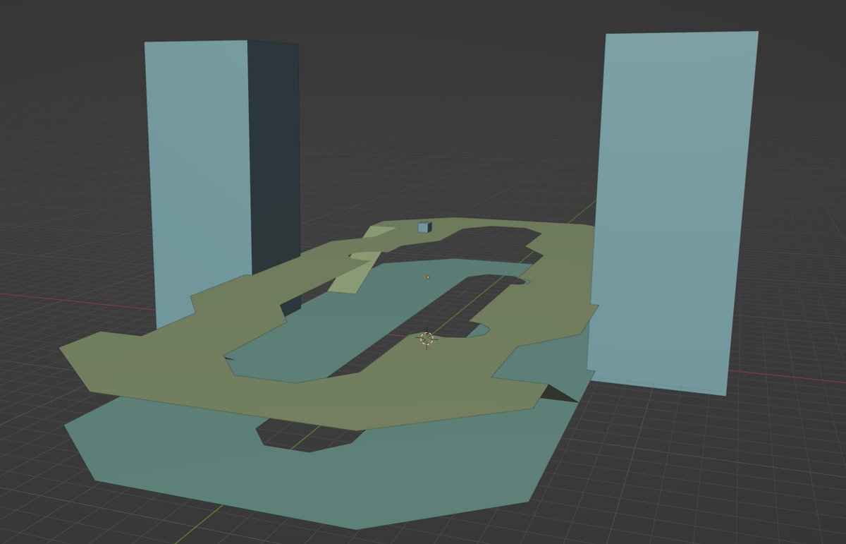 LowResDev's tweet photo. Getting really sick of working on my game in the current environment so I'm throwing together a little psuedo-map for testing.
#gamedev #gamedevelopment #indiegame #indiegames #greyboxing #blender #blender3D #gamedesign #WIP https://t.co/4sZsixfnG4